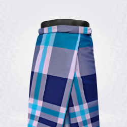 Nice Blue Steel Grey Navy Blue White Checked  Cotton lungi